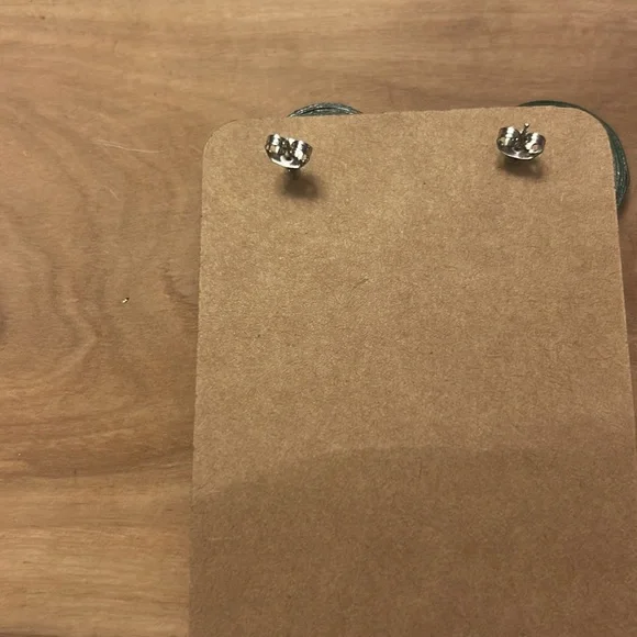 Earrings Handcrafted Round Multicolor Wooden Earrings, New - Picture 4 of 4